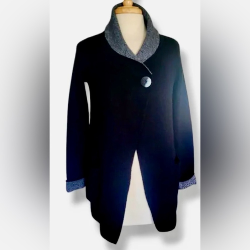 Jones & Co Wool Blend Single Button Sweater Jacket Size Large - Picture 5 of 7